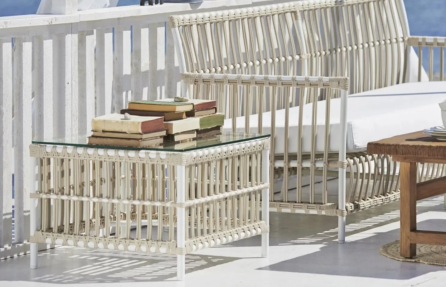 Caroline Exterior Side Table Dove White LS1