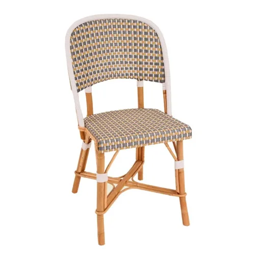 Chambord D grey beige white Rattan Side Chair 1
