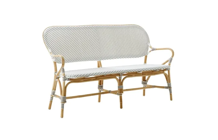 Isabell bench sofa rattan white