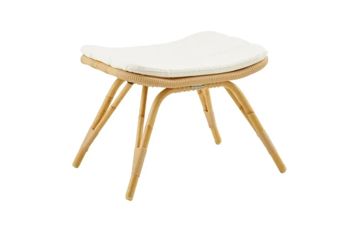 Monet exterior foot stool natural with cushion