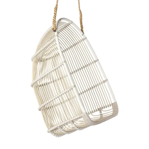 Renoir swing chair alu rattan dove white