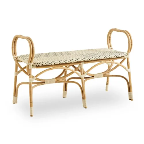 bistro bench ivory with black dot