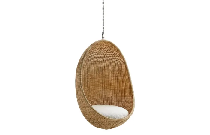 hanging egg chair front cushion white exterior