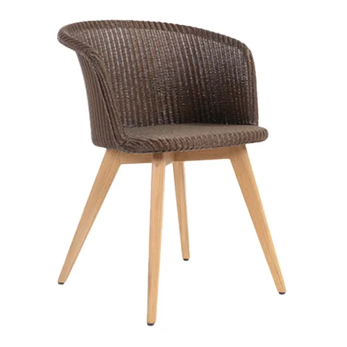 jules dining chair with oak base side view