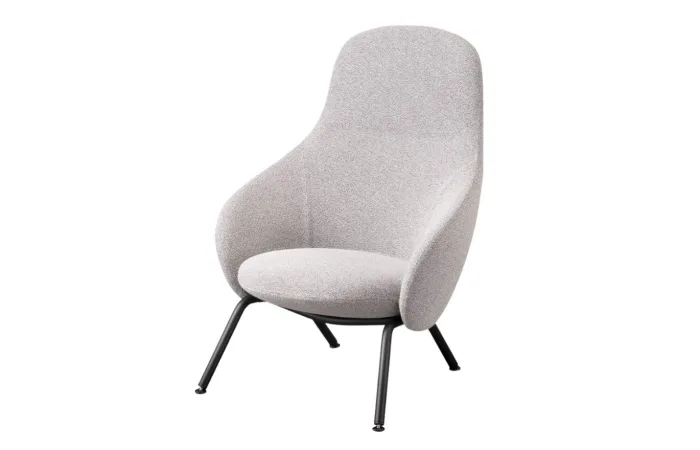 nebula lounge armchair - Black iron rebar legs